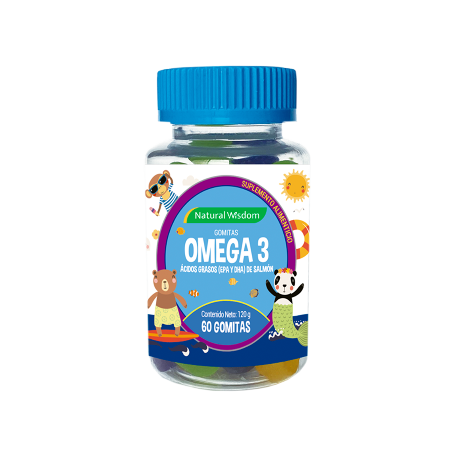 Omega 3 para Ni os 60 Gomitas Natural Wisdom