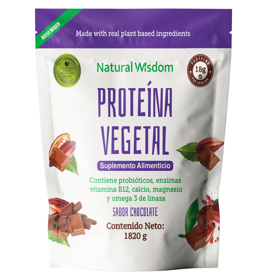 Proteína Vegetal Probiótica Sabor Chocolate 1820 G Proteína Vegetal Natural Wisdom® 1130